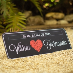 PLACA CARRO DOS NOIVOS PVC ADESIVADO