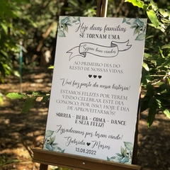 PLACA RECEPÇÃO PARA CASAMENTO