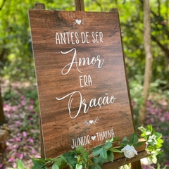 PLACA RECEPÇÃO ANTES DE SER AMOR ERA ORAÇÃO