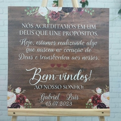 Placa Recepção Personalizada - 40x40cm