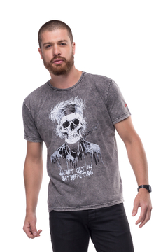 Camiseta Masculina Estonada Skull Keith Richards