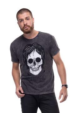 Camiseta Masculina Estonada Skull John Lennon