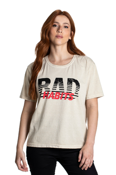 Camiseta Feminina Box Estonada Bad Habits (SALE)