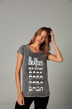 Camiseta Estonada Beatles Hair History - Feminina