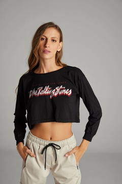 Cropped Feminino Manga Longa Rolling Stones