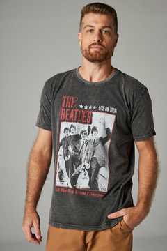 T-shirt Masculina Estonada Beatles Live on Tour