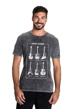 Camiseta Masculina Estonada Guitar Legends