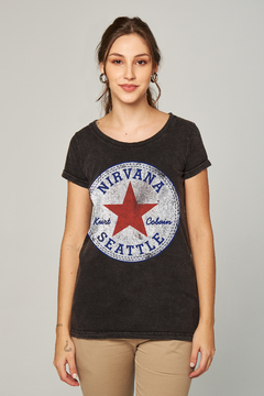 T-shirt Estonada Feminina Nirvana Seattle