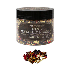 Metal Flakes - Art Ingredients - Flocos Barcelona / Ouro, Vermelho e Azul marinho