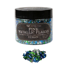 Metal Flakes - Art Ingredients - Flocos Dublin / verde, azul e prata