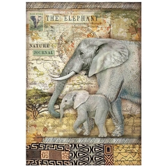 PAPEL DE ARROZ A4 Savana Elefante