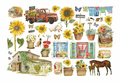 Ephemera Sunflower Art Elementos e girassóis - comprar online