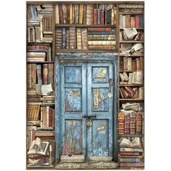 PAPEL DE ARROZ A4 Vintage Library door