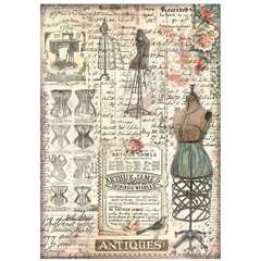 PAPEL DE ARROZ A4 Brocante Antiques manequim