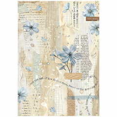 PAPEL DE ARROZ A4 - Create Happiness Secret Diary flor azul