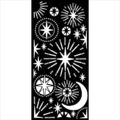 Stencil Espesso 12X25 cm - Christmas lua e estrelas