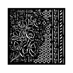 Stencil Espesso 18X18 cm - Orchids and Cats Orchid pattern