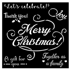 Stencil Espesso 18X18 cm - Christmas Merry