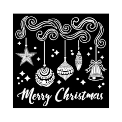 Stencil Espesso 18X18 cm - Merry Christmas bells