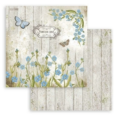 Papel 30.5x30.5cm (12"x12") Romantic Garden House flores e borboletas