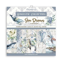 Bloco 10 Papéis 30,5x30,5 (12"x12") + bônus - Romantic Sea Dream