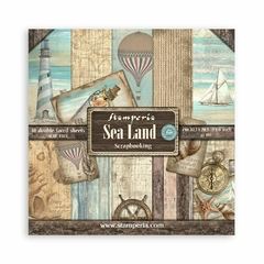 Pre-venda Bloco 10 Papéis 20.3x20.3cm (8"x8") + bônus - Sea Land
