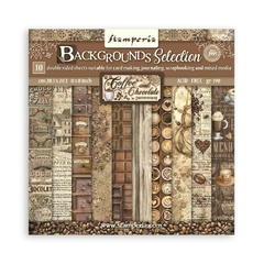 Bloco 10 Papéis 20,3x20,2cm + bônus - Backgrounds - Coffee and Chocolate
