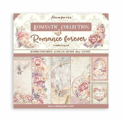 Bloco 10 Papéis 20,3x20,3cm + bônus - Romance Forever