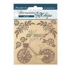 Chipboard Decorativo 14 x 14 cm - Create Happiness Welcome Home Bicicleta