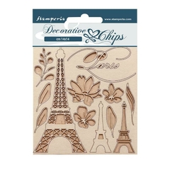 Chipboard Decorativo Chips 14 x 14 cm - Create Happiness Oh lá lá Tour Eiffel