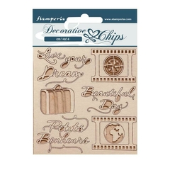 Chipboard Decorativo Chips 14 x 14 cm - Create Happiness Oh lá lá Live your dream