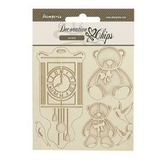 Pre-venda Chipboard Decorativo 14x14 cm - Brocante Antiques teddy bear