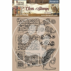 Carimbo Acrílico 14x18 cm - Vintage Library Caligrafia