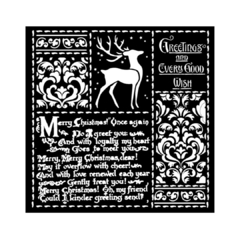 Stencil Espesso 18X18 cm - Christmas Cartas