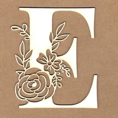Chipboard Letra inicial Floral E