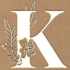 Chipboard Letra inicial Floral K