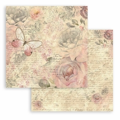 Bloco 10 Papéis 20,3x20,3cm + bônus - Shabby Rose