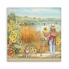 Bloco 10 Papéis 30,5x30,5 (12"x12") + bônus - Sunflower Art - Mon Papier Crafts