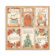 Bloco 10 Papéis 30,5x30,5cm + bônus - All Around Christmas - Mon Papier Crafts