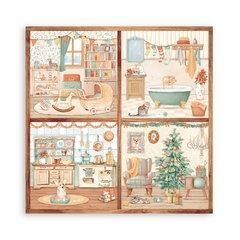 Bloco 10 Papéis 20,3x20,2cm + bônus - All Around Christmas - Mon Papier Crafts