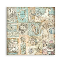 Bloco 10 Papéis 30.5x30.5cm (12"x12") + bônus - Songs of the Sea - Mon Papier Crafts