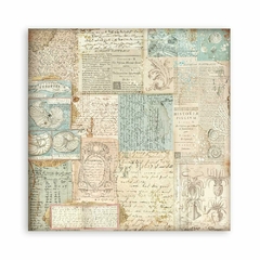 Bloco 10 Papéis 30.5x30.5cm (12"x12") + bônus - Seleção Backgrounds Songs of the Sea - Mon Papier Crafts