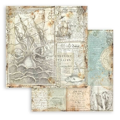 Imagem do Bloco 10 Papéis 30.5x30.5cm (12"x12") + bônus - Seleção Backgrounds Songs of the Sea