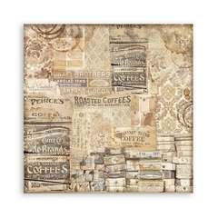 Bloco 10 Papéis 30.5x30.5cm (12"x12") + bônus - Seleção Backgrounds - Coffee and Chocolate - Mon Papier Crafts