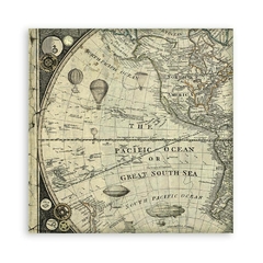 Bloco 10 Papéis 30.5x30.5cm (12"x12") + bônus - Voyages Fantastiques background na internet