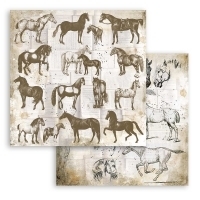 Image of Bloco 10 Papéis 30.5x30.5cm (12"x12") + bônus - Horses