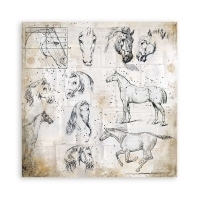 Bloco 10 Papéis 30.5x30.5cm (12"x12") + bônus - Horses - comprar online