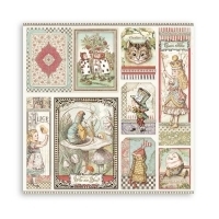 Image of Bloco 10 Papéis 30,5x30,5 (12"x12") + bônus - Alice through the looking glass