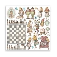 Bloco 10 Papéis 20.3x20.3 (8"x8") + bônus - Alice through the looking glass - comprar online