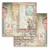 Image of Bloco 10 Papéis 30,5x30,5 (12"x12") + bônus - Alice through the looking glass